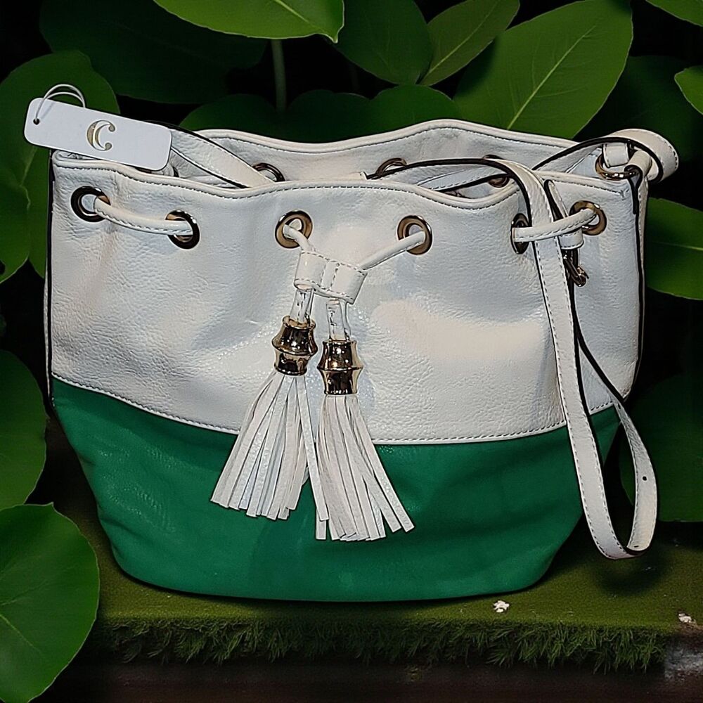 NEW Charming Charlie Two Tone  Faux Leather Tote